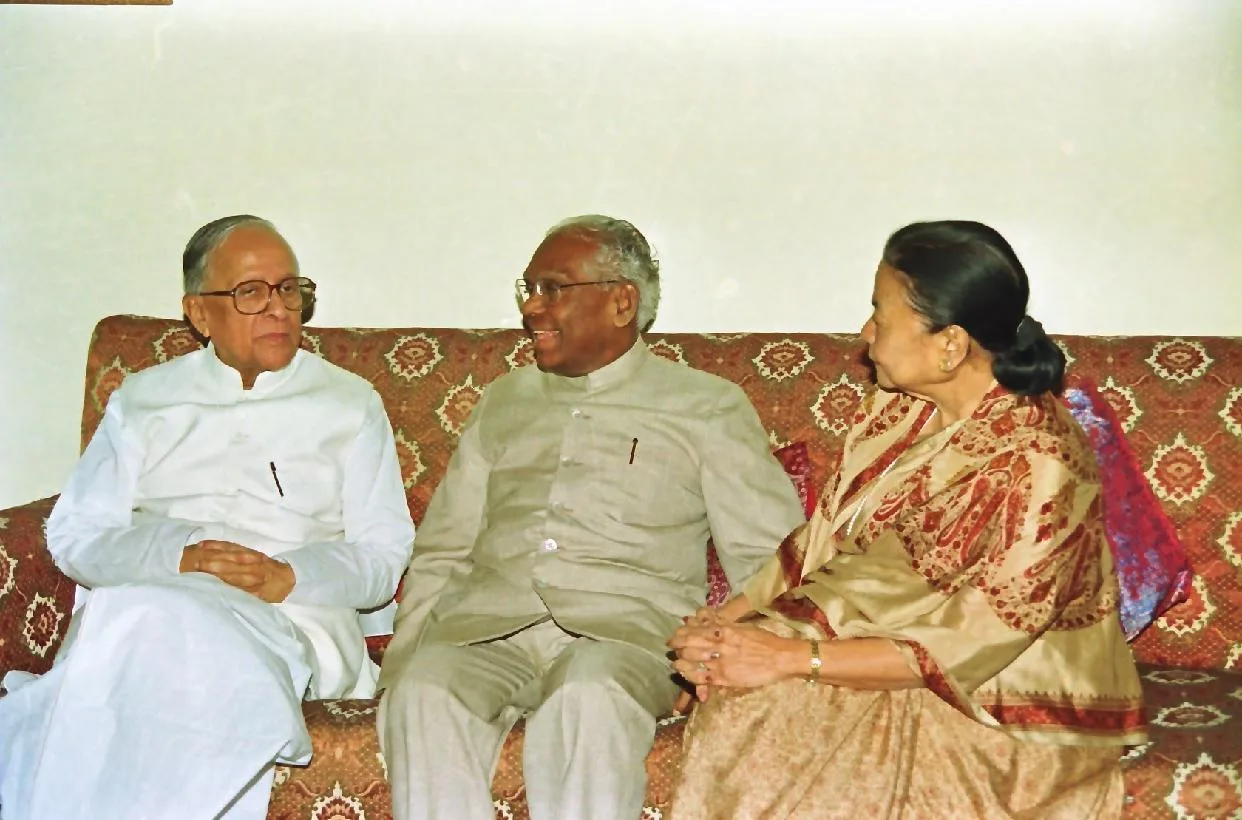 Jyoti Basu, K. R. Narayanan, and Usha Narayanan