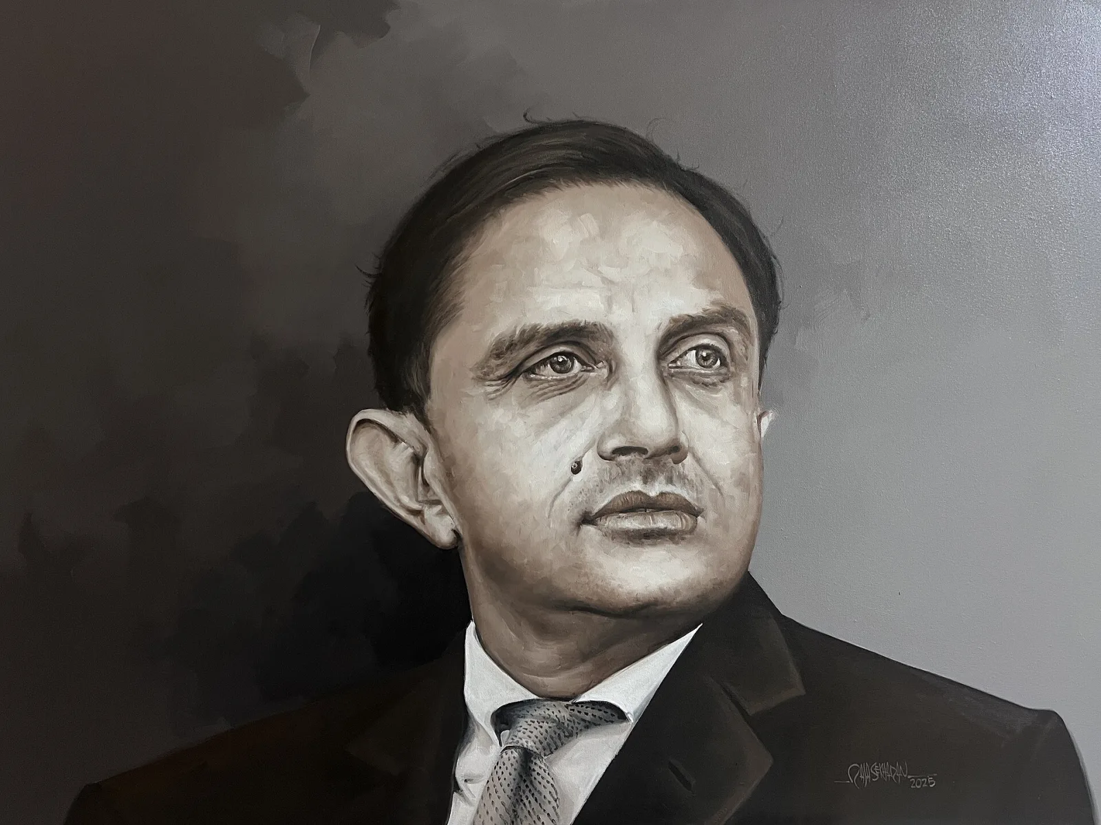 Vikram Sarabhai, oil portrait by artist Rajasekharan