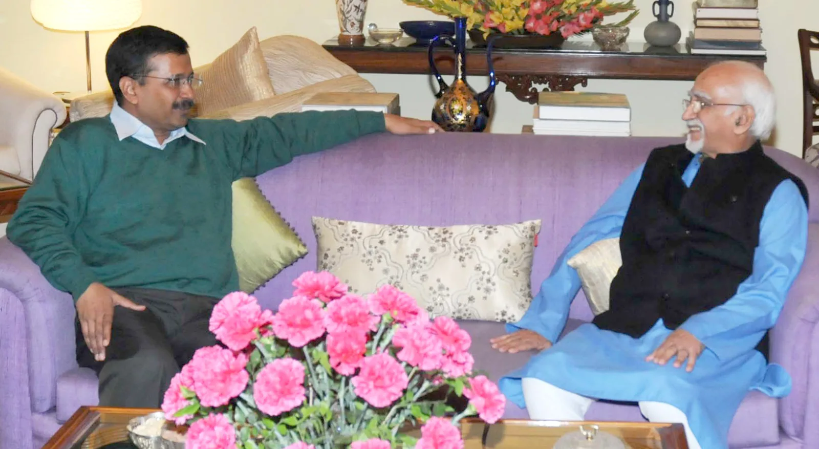 The Chief Minister of Delhi, Shri Arvind Kejriwal calling on the Vice President, Shri M. Hamid Ansari, in New Delhi on January 16, 2016.