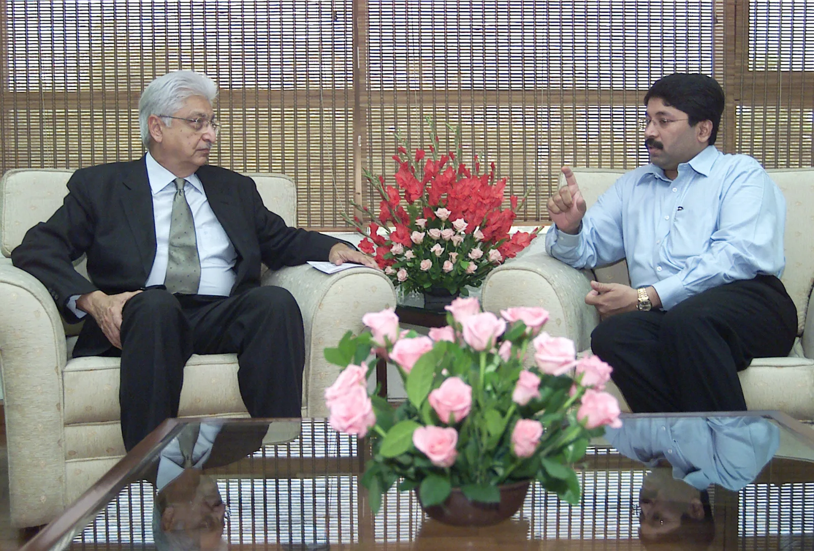 The Chairman, WIPRO, Shri Azim Premji calls on the Union Minister for Communications and Information Technology, Shri Dayanidhi Maran, in New Delhi on November 07, 2006