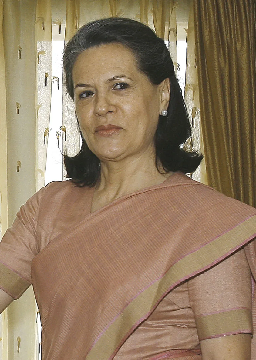 Sonia Gandhi, Indian politician, president of the Indian National Congress and the widow of former Prime Minister of India, Rajiv Gandhi.