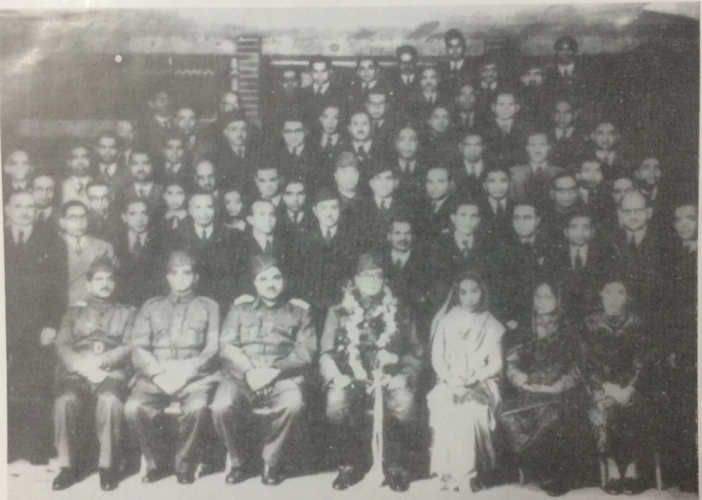 Hariprabha Takeda is second from the right, front row. The central figure in the front row, is of course Subhash Chandra Bose.